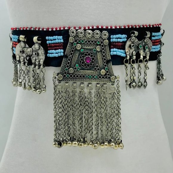 Vintage Kuchi Belt: Tribal Belly Dance Belt with Coins & Beads main image 12